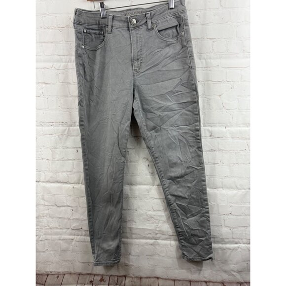 American Eagle Jeans Womens Size 12 Gray Super Stretch 90’s Skinny - Picture 1 of 6